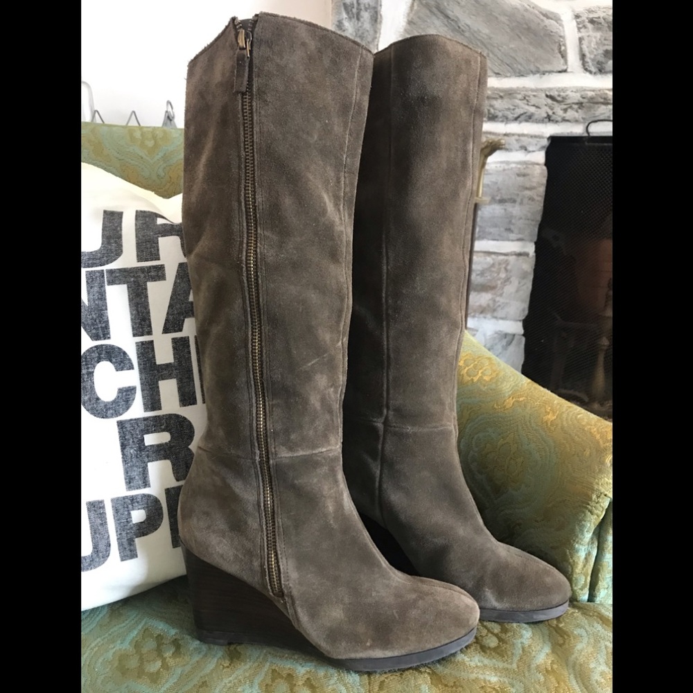 Franco Sarto suede wedge boots